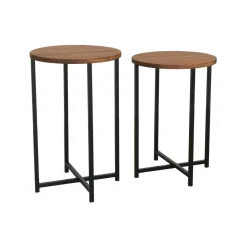 Tavolino da salotto rotondo quercia 70x35x55h cm - Gwenllian
