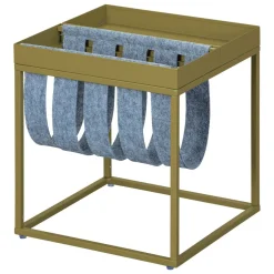 Tavolino da Salotto Verde Forma Quadrata Materiale Piano in Metallo 35x40x35h cm, Colore Ripiano Verde - Limana