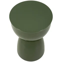 Tavolino da Salotto Verde Forma Rotondo Colore Ripiano Verde 33x50x33h cm, Materiale Piano in Metallo - Gorkha