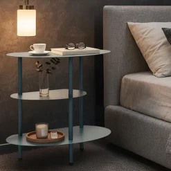 Tavolino da Salotto Verde 3 Ripiani 3 Ripiani 9x31x54h cm, 2 Vani - Ganale