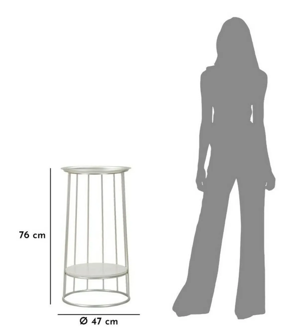 Tavolino salotto circolare argento 40x40x76h cm - Biferno