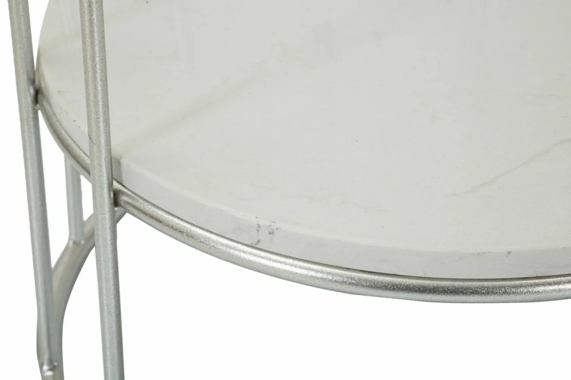 Tavolino salotto circolare argento 40x40x76h cm - Biferno