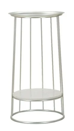 Tavolino salotto circolare argento 40x40x76h cm - Biferno