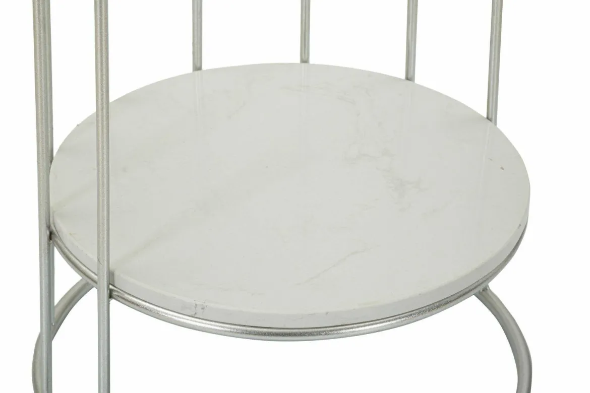 Tavolino salotto circolare argento 40x40x76h cm - Biferno