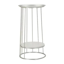 Tavolino salotto circolare argento 40x40x76h cm - Biferno