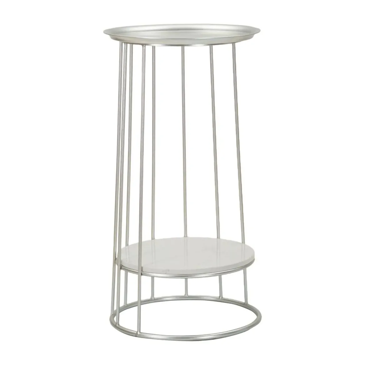 Tavolino salotto circolare argento 40x40x76h cm - Biferno