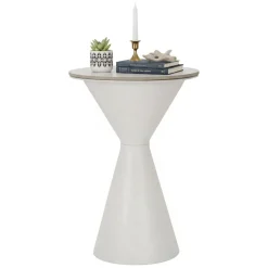 Tavolino salotto conico bianco 44x44x63h cm - Daunia