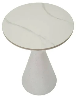 Tavolino salotto conico bianco 44x44x63h cm - Daunia