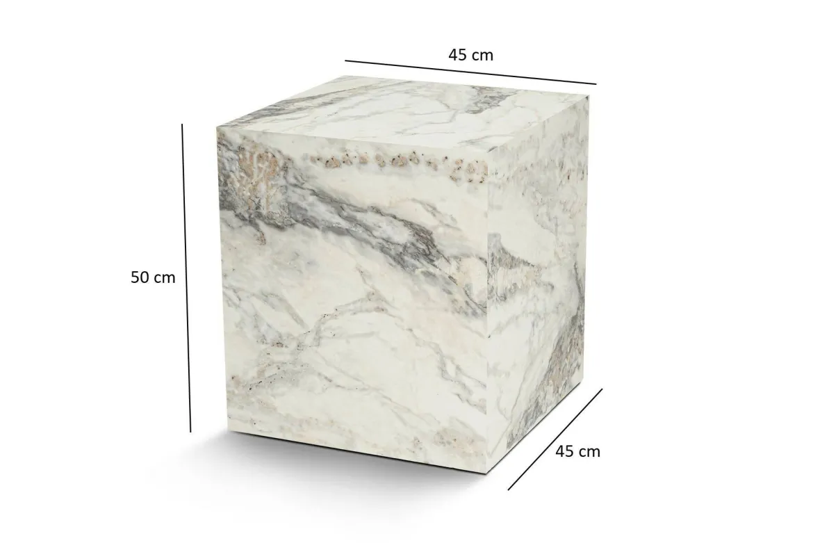 Tavolino salotto cubico marmo 45x45x50h cm - Imogen