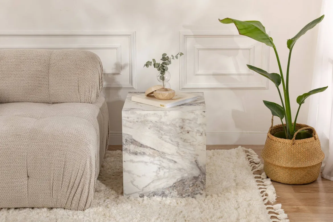 Tavolino salotto cubico marmo 45x45x50h cm - Imogen