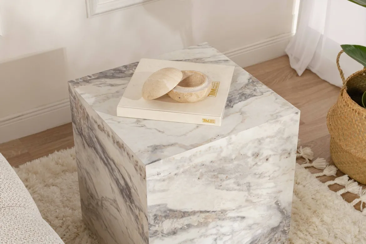 Tavolino salotto cubico marmo 45x45x50h cm - Imogen