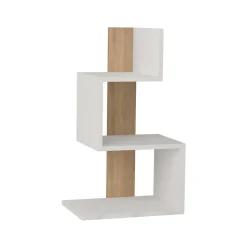 Tavolino salotto irregolare bianco e rovere 42x30x72h cm - Umbro
