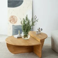 Tavolino salotto irregolare quercia 90x60x35h cm - Azim