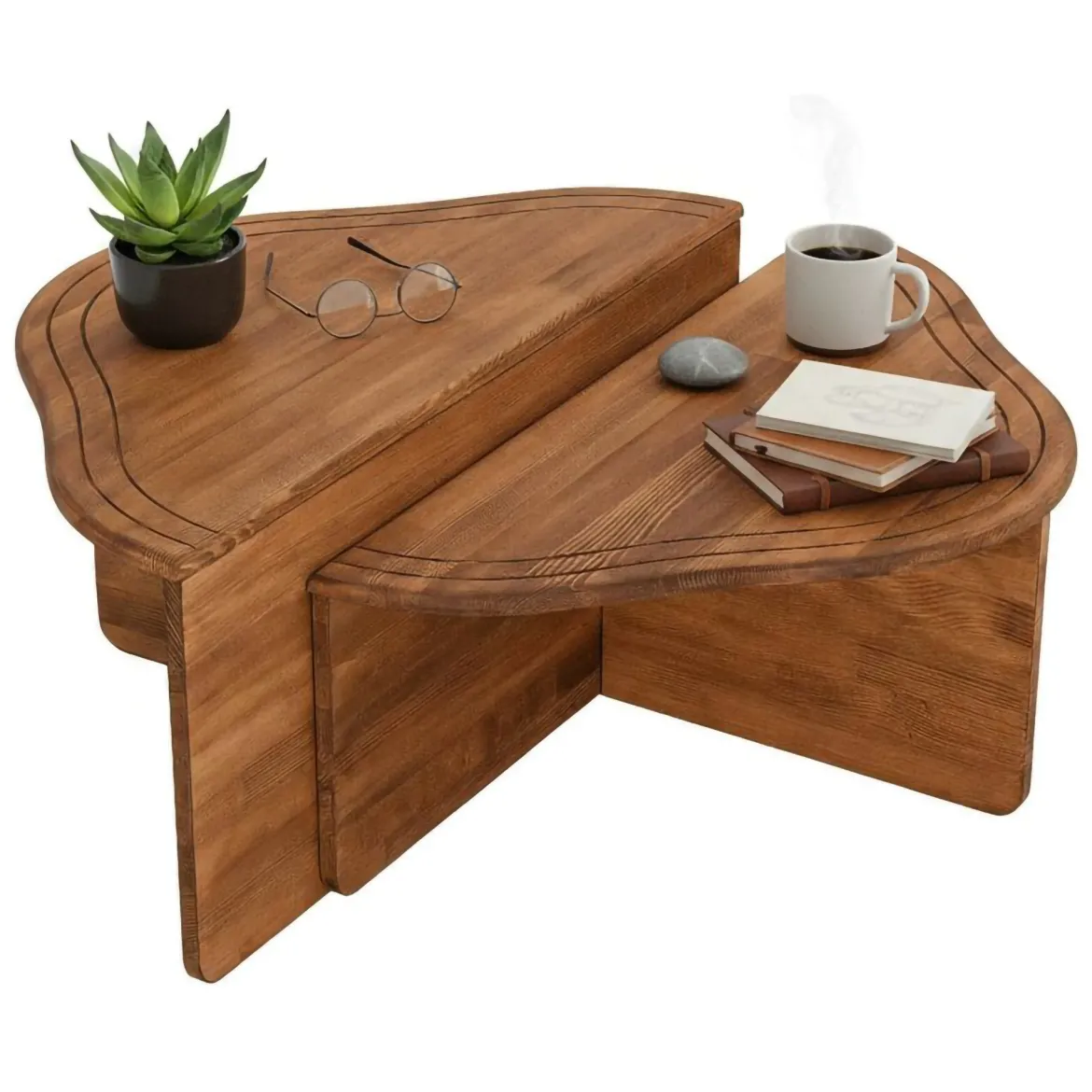 Tavolino salotto irregolare quercia 90x90x40h cm - Emiri