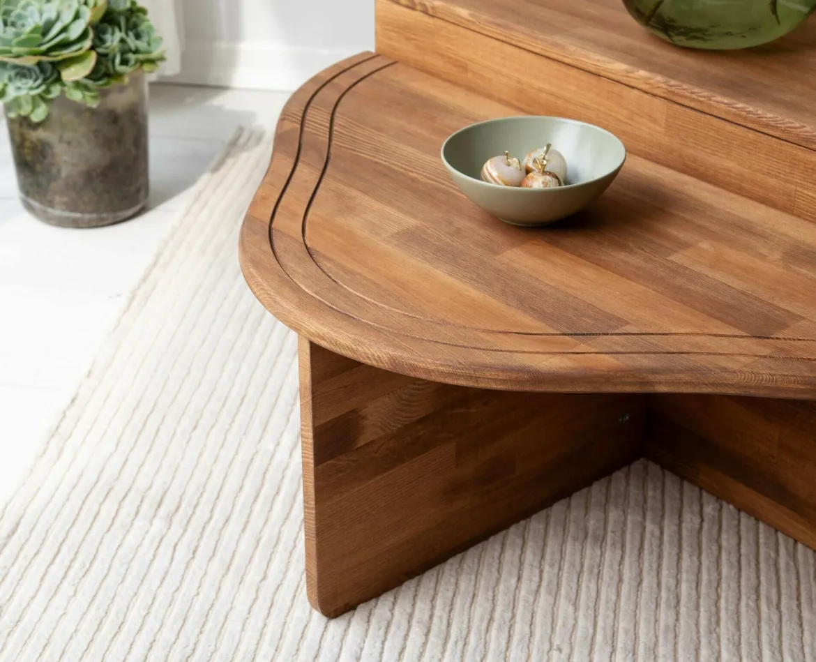 Tavolino salotto irregolare quercia 90x90x40h cm - Emiri