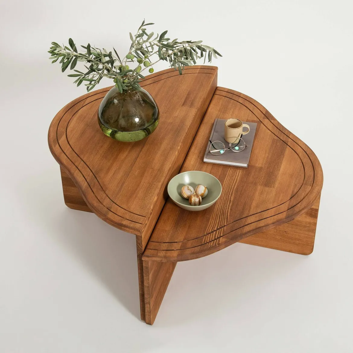 Tavolino salotto irregolare quercia 90x90x40h cm - Emiri