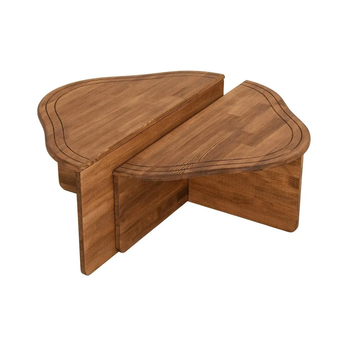 Tavolino salotto irregolare quercia 90x90x40h cm - Emiri