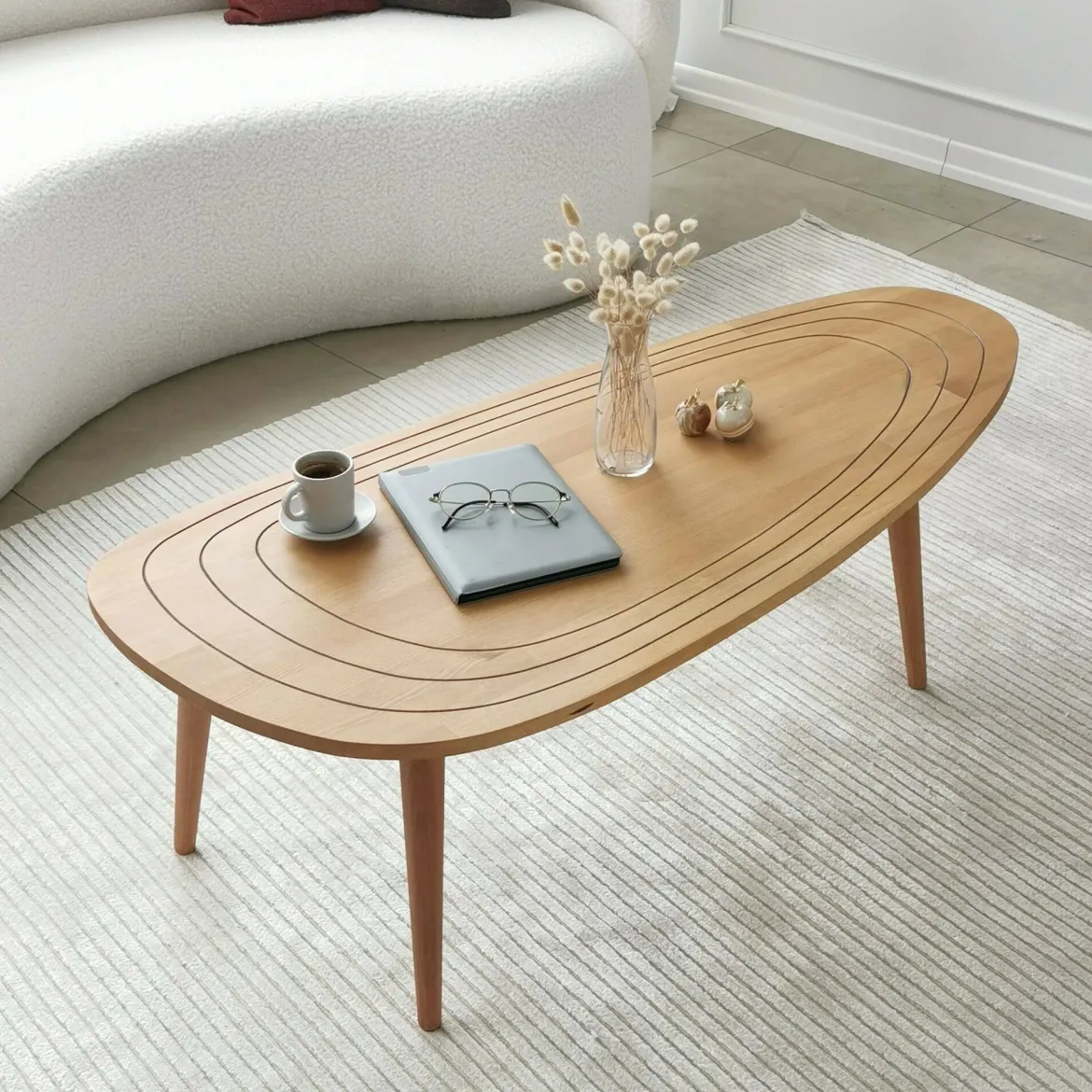Tavolino salotto ovale rovere 115x50x38h cm - Eugenia