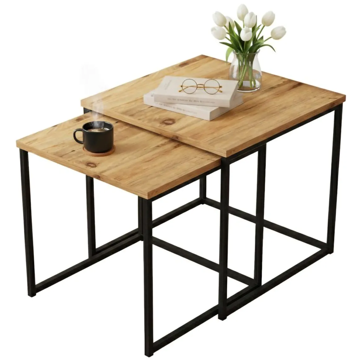 Tavolino salotto quadrato quercia 50x50x48h cm - Magliano