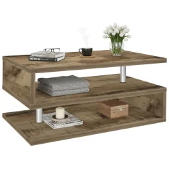 Tavolino salotto rettangolare acero 90x55x41h cm - Natalia