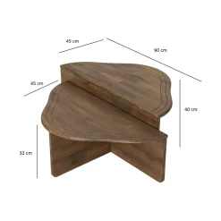 Tavolino salotto rettangolare antracite 100x55x42h cm con LED - Iside