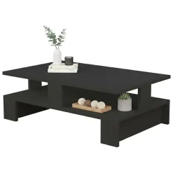 Tavolino salotto rettangolare antracite e argento 90x60x40h cm - Vespero