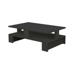 Tavolino salotto rettangolare antracite e argento 90x60x40h cm - Vespero