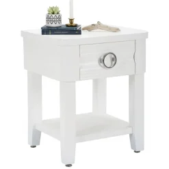 Tavolino salotto rettangolare bianco 55x55x41h cm - Chanthu