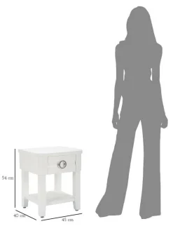 Tavolino salotto rettangolare bianco 55x55x41h cm - Chanthu