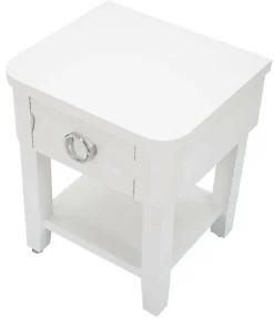 Tavolino salotto rettangolare bianco 55x55x41h cm - Chanthu