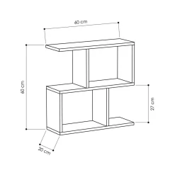Tavolino salotto rettangolare bianco 60x20x60h cm - Fabrizia