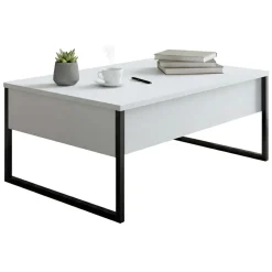 Tavolino salotto rettangolare bianco e nero 90x60x40h cm - Lavinia