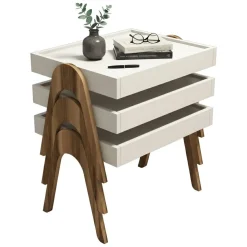 Tavolino salotto rettangolare noce e nero 105x60x34h cm - Canazei