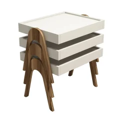 Tavolino salotto rettangolare noce e nero 105x60x34h cm - Canazei