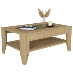 Tavolino salotto rettangolare quercia e antracite 30x40x57h cm - Orione