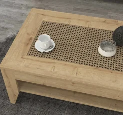 Tavolino salotto rettangolare quercia e antracite 30x40x57h cm - Orione