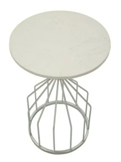 Tavolino salotto rotondo argento 37x37x58h cm - Calepio