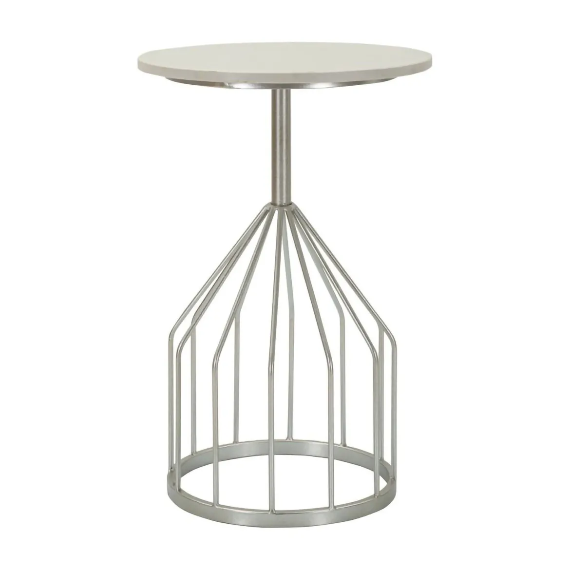 Tavolino salotto rotondo argento 37x37x58h cm - Calepio