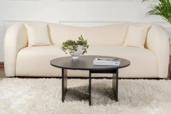 Tavolino salotto rotondo nero 90x90x41h cm - Tairn