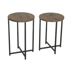 Tavolino salotto rotondo noce 70x35x55h cm - Gwenllian