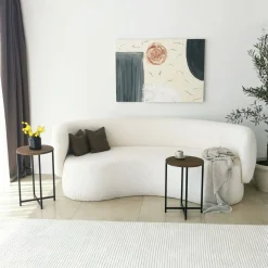 Tavolino salotto rotondo noce 70x35x55h cm - Gwenllian