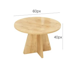 Tavolino salotto rotondo quercia 60x60x40h cm - Armanda