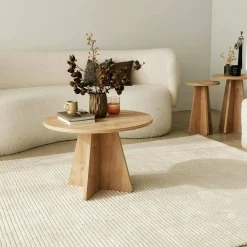 Tavolino salotto rotondo quercia 60x60x40h cm - Armanda