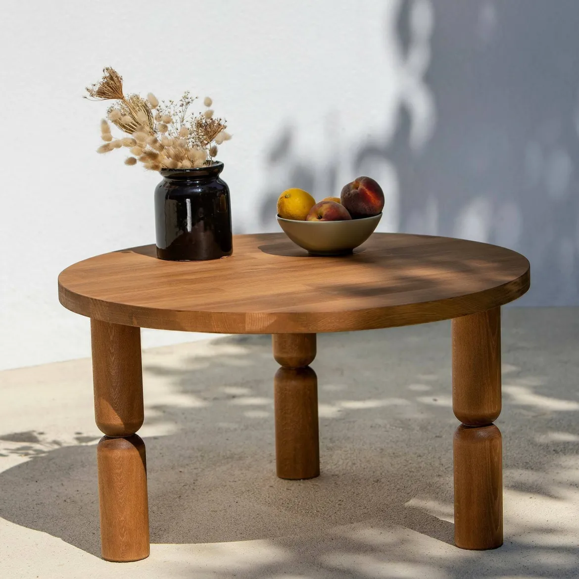 Tavolino salotto rotondo quercia 70x70x43h cm - Oniferi