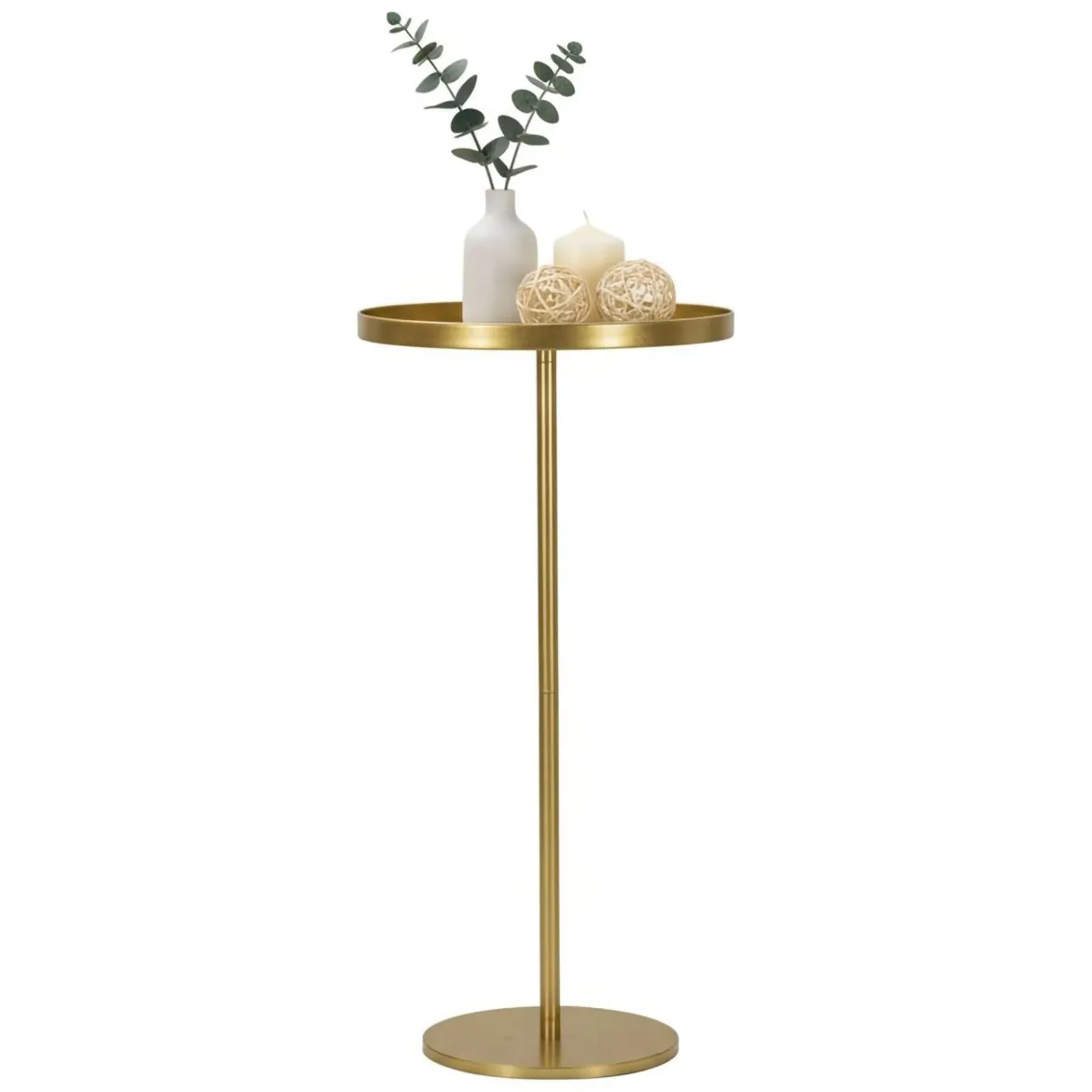 Tavolino soggiorno alto circolare oro 51x51x100h cm - Argile