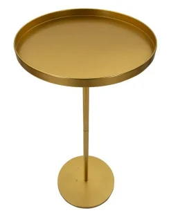 Tavolino soggiorno alto circolare oro 51x51x100h cm - Argile