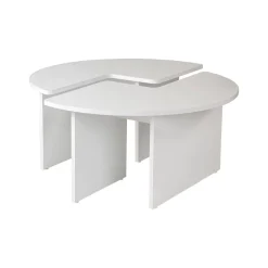 Tavolino soggiorno circolare bianco 90x90x41h cm - Tairn