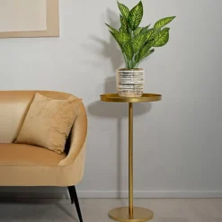 Tavolino soggiorno circolare oro 41x41x80h cm - Argile