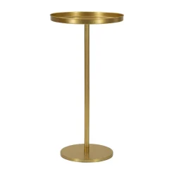 Tavolino soggiorno circolare oro 50x40x60h cm vetro fumé - Yoko