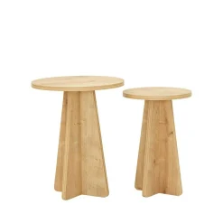 Tavolino soggiorno circolare quercia 90x90x41h cm - Tairn
